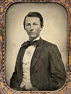 1/4 Plate Ambrotype Young Victorian Man in Full Leatherette Case