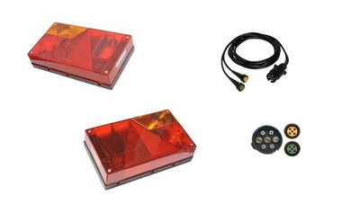 Aspöck Multipoint 1 Set Lampen rechts + links und Kabel 6 Meter 7polig (74.00 /1