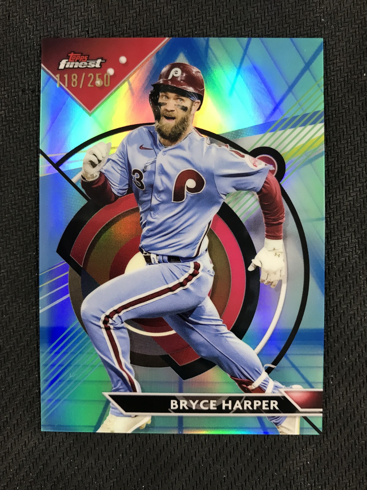 2023 Finest #78 Bryce Harper Philadelphia Blue/Aqua Vapor Refractor /250