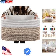 Large Blanket Basket, 22  x17  x12  Rectangle Woven Baskets, Nursery Blanket St...