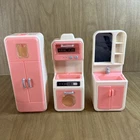 Vintage Greenbrier Pink Refrigerator Oven Bathroom Sink Barbie Or 11” Doll Set