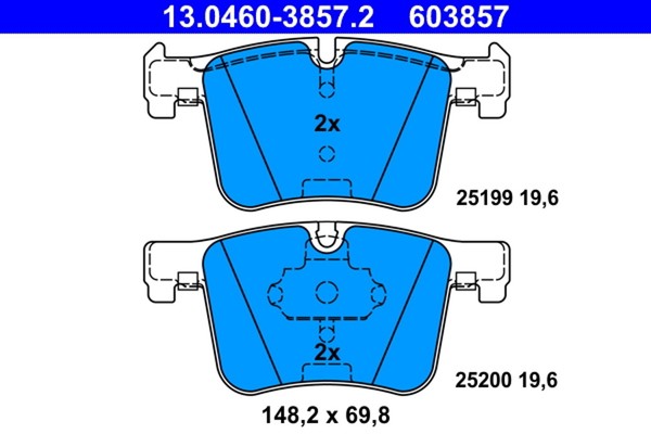 ATE Bremsbelagsatz Scheibenbremse 13.0460-3857.2 FüR BMW F30 F20 F32 F21 F22 F23-image