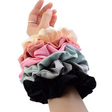 Oversized Blush Theme Large Hair Scrunchies Satin Elastics Scrunchy Bobbles S...