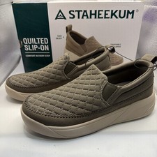 Staheekum Quilted Slip-On Shoes Women's Taupe Round Toe Comfort Size 9. New