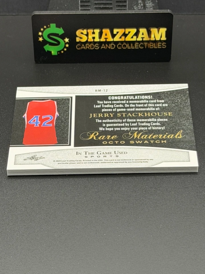 Parches de los 76ers Leaf ITGU JERRY STACKHOUSE 2024 usados en juego #/3 eBay 1/1 MEM RM-12 Foto 4 de 4