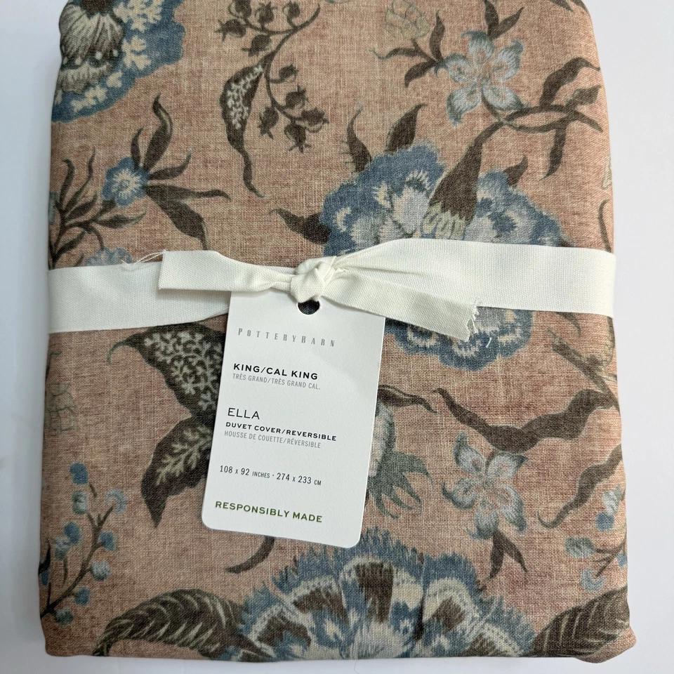 FUNDA NÓRDICA REVERSIBLE POTTERY BARN ELLA, KING/CAL KING ~ ROSA MULTI Foto 2 de 4