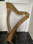Wood Lever Diatonic Harp Natural Finish Brown with Green Soft Case Carry Bag — photo 1