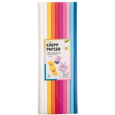 Folia Krepppapier-Rollen Mix farbig 10 Rollen 50x200 cm
