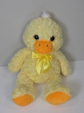 Large Yellow Easter Duck Plush Stuffed Animal 24" Soft Toy w/ Bow Sparkly Eyes