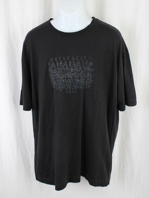 Maison Margiela Men's Black 100% Cotton Textured Print Short Sleeve T Shirt M