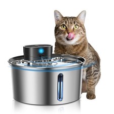 Wireless Cat Water Fountain Stainless Steel, Automatic Doggy Water Bowl Dispe...