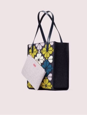 Kate Spade New York Kitt felt large north-south tote in blazer blue multi color