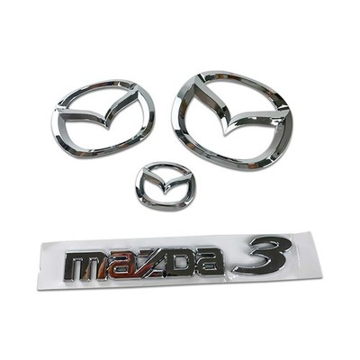 Car Front Trunk Emblem for Mazda 3 Steering Wheel Badge 3D Body Replaced Sticker