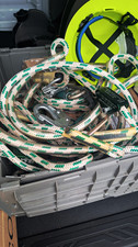 Buckingham Rope Safety Lanyard with Carabiner & Snap Hook Green/White