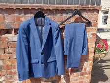 NEXT Men’s Blue Wool Rich Blend Slim Fit 2-Piece Suit 34"R leg & 40" chest