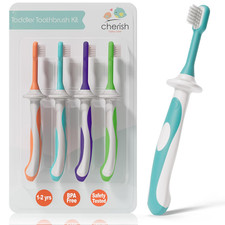 Toddler Toothbrushes 1-2 Years 4-Pack - Bpa-Free  Safety-Tested Kids Toothbru