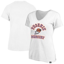 Women's '47 White Phoenix Mercury Logo Lockup V-Neck Plus Size T-Shirt