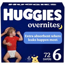 Huggies Overnites Nighttime Baby Diapers - Size 6 - 72ct 0.37 per diaper
