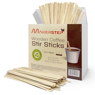 Birch Wood Coffee Stirrers, 7 Inch Coffee Stir Sticks (1000 Pack) Eco-friendl...