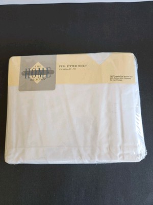 Vtg Jcpenney Home  Collection White Full Fitted Sheet USA NOS No Iron Percale