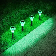 Halloween Solar Pathway Lights Outdoor 4 Pack, Green LED Driveway Light Solar Po