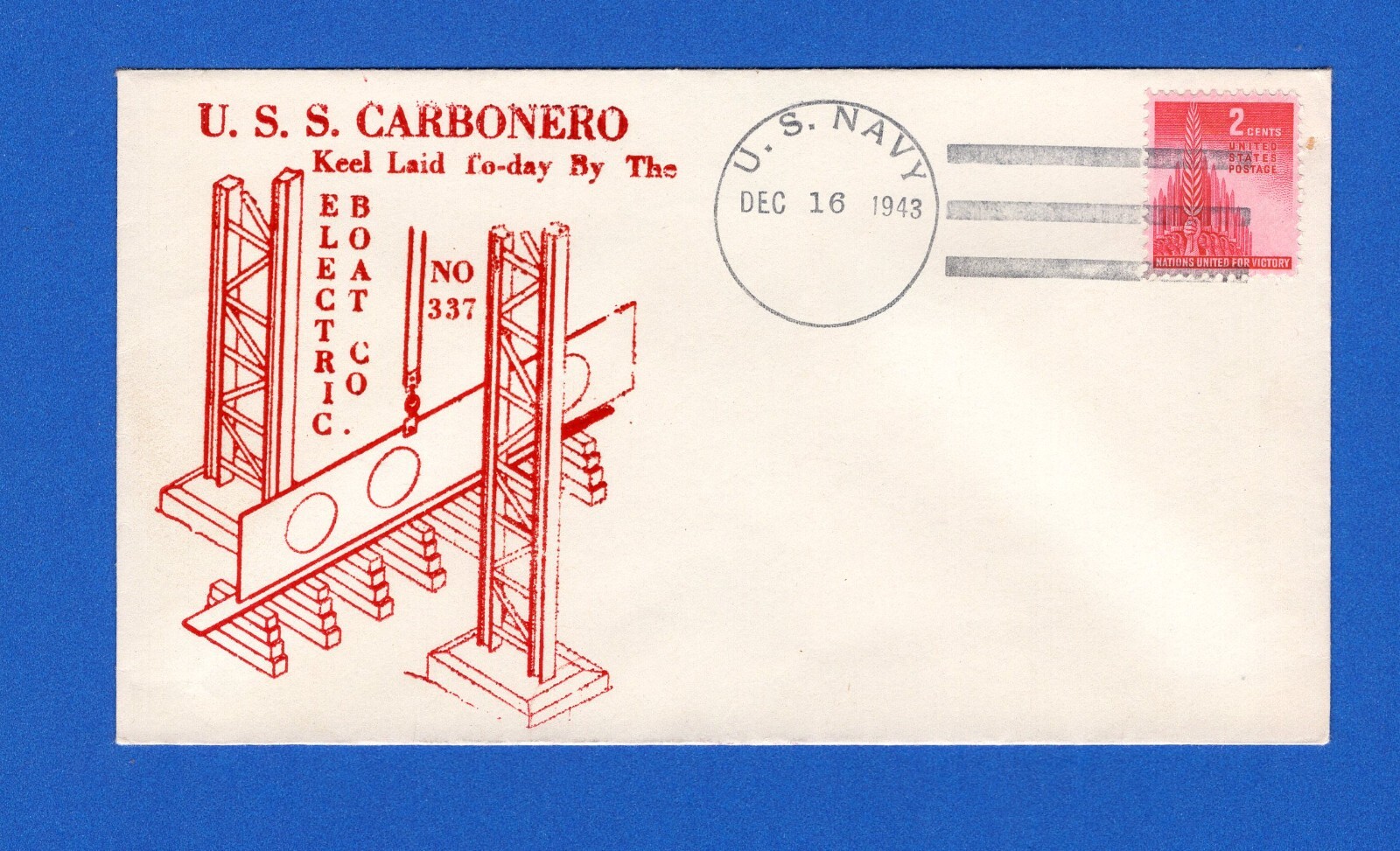 USS Carbonero SS337 Keel Laying at Electric Boat Co Groton, CT