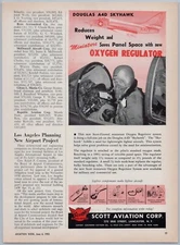 1955 Scott Aviation Vintage Ad Douglas A4D Skyhawk Oxygen Regulator Jet Pilot