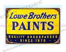 LOWE BROTHERS PAINTS metal tin sign living room bathroom wall decor