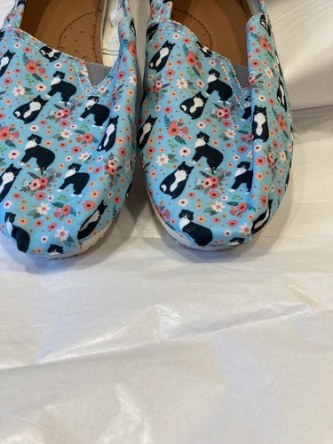 Groove Bags Shoes Size 7 M Light Turquoise Floral Black White Cat NWOT! Comfort - Picture 2 of 12