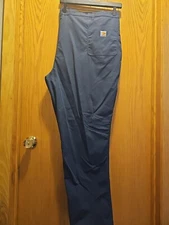 CARHARTT  74533-20 Lightweight Bicomponent Navy Work Pants Men's Size 52x30 Used