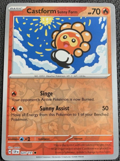 Pokemon - Castform Sunny form 020/191 - Reverse Holo - Surging