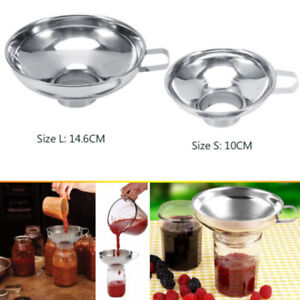 Stainless Steel Wide Mouth Canning Jar Funnel Cup Hopper Filter Kitchen Tools 