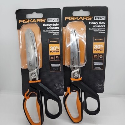 NEW Lot of 2 Fiskars Pro Heavy Duty Scissors 8.3''