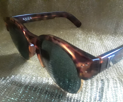 VTG 80s RARE KRIZIA Italy Round Oversized Dark Tortoise/Gold  display picture 1