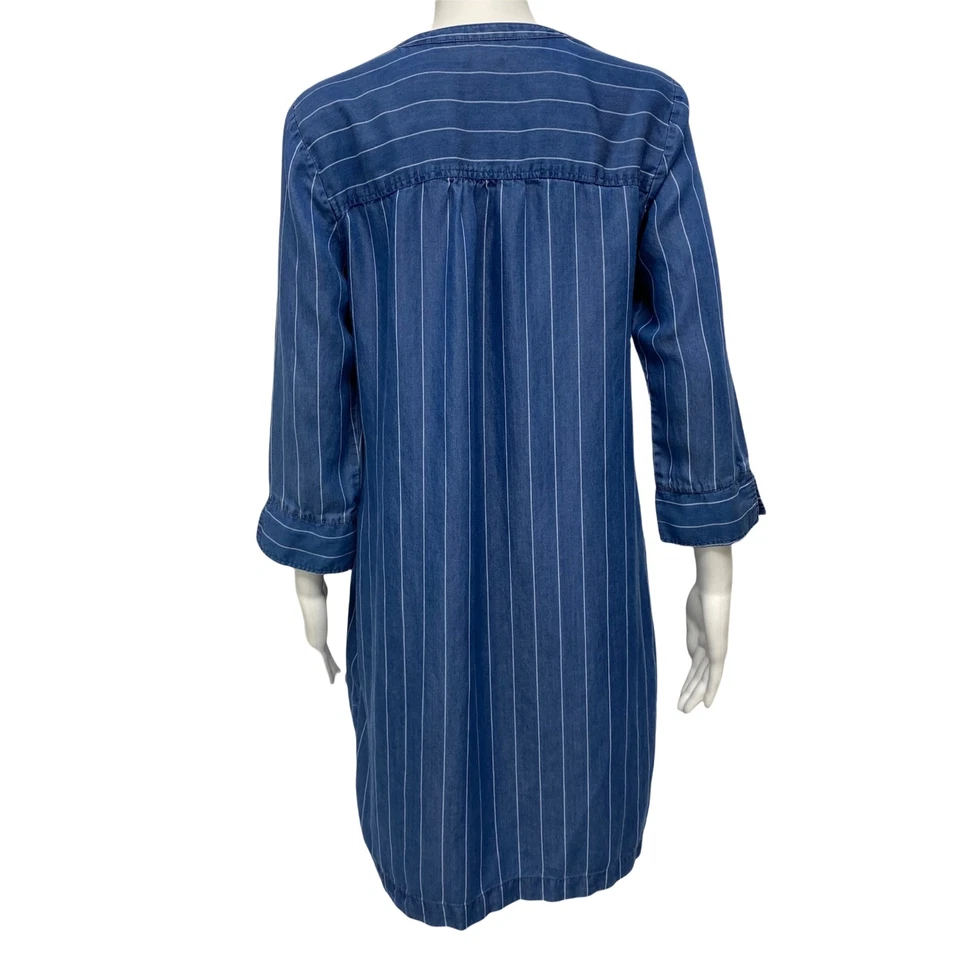 New Directions Women's Raglan Sleeve Blue Denim V-Neck Sheath Dress Size S Foto 3 de 4