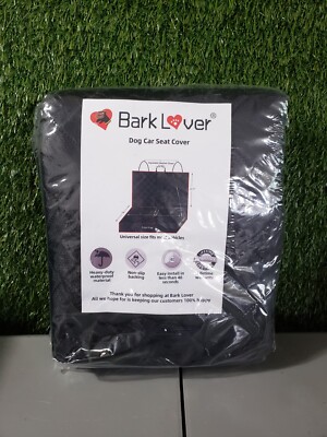 Bark Lover Deluxe Dog Car Seat Cover for Back Seat Durable Waterproof- Black