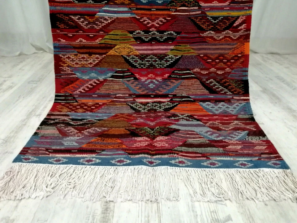 Tapete Saara Marroquino Minuto Feito à Mão 2'9''x5'2" Berbere Tribal Lã Reversível - Imagem 4 de 4