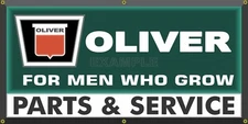 OLIVER TRACTORS DEALER KEYSTONE LOGO FARM VINTAGE OLD SCHOOL SIGN REMAKE BANNER