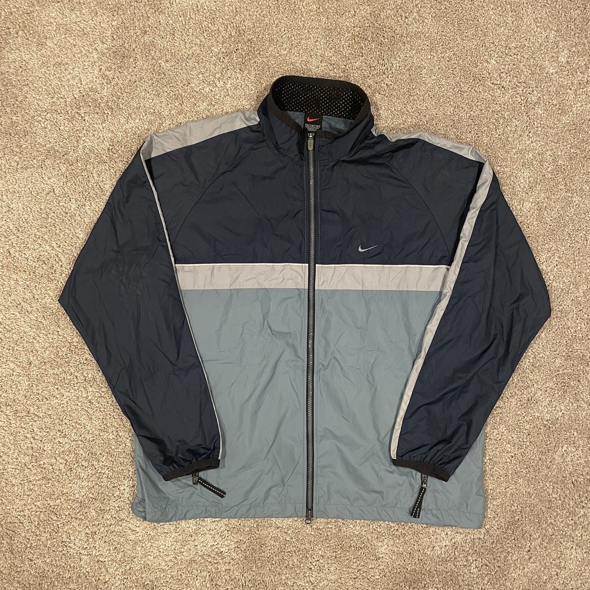 Vintage 90s Nike Running Windbreaker Jacket Sz L Workout