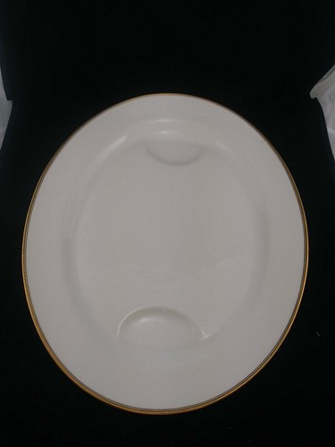 theodore haviland france oval white 18" meat platter Gold Yrim - Picture 2 of 5