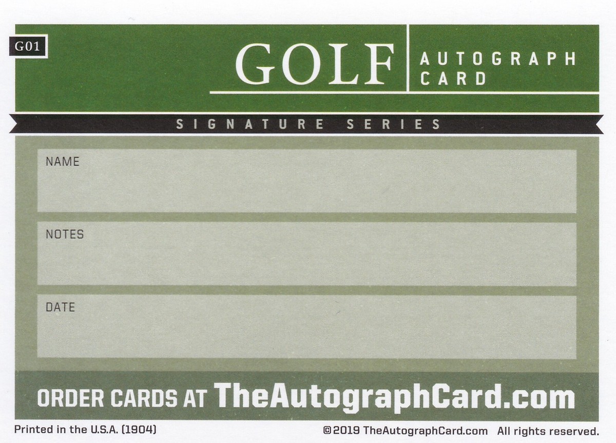 ALEXIS LEXI THOMPSON SIGNED AUTO'D SIGNATURE CARD LPGA TOUR