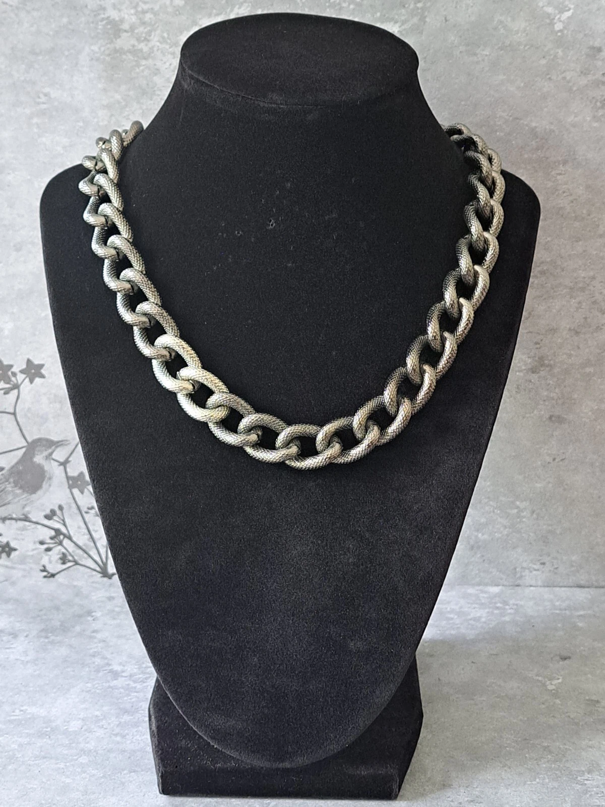 VETEMENTS Collana Park Lane "Linked In" ematite tono argento maglia catena regolabile