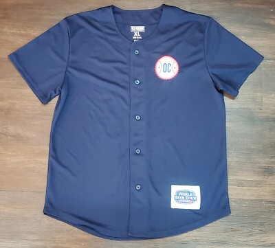Old Chicago #76 World Beer Tour Navy Blue Mens XL Baseball Jersey