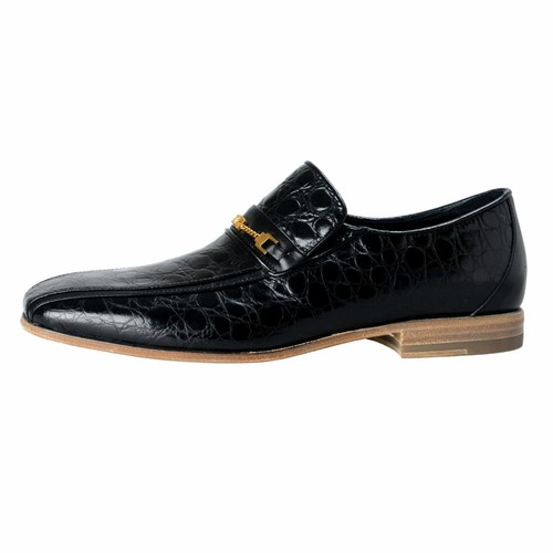 Hombre Negro Cocodrilo Mocasines Piel Talla 6 7 8 11.5 | eBay