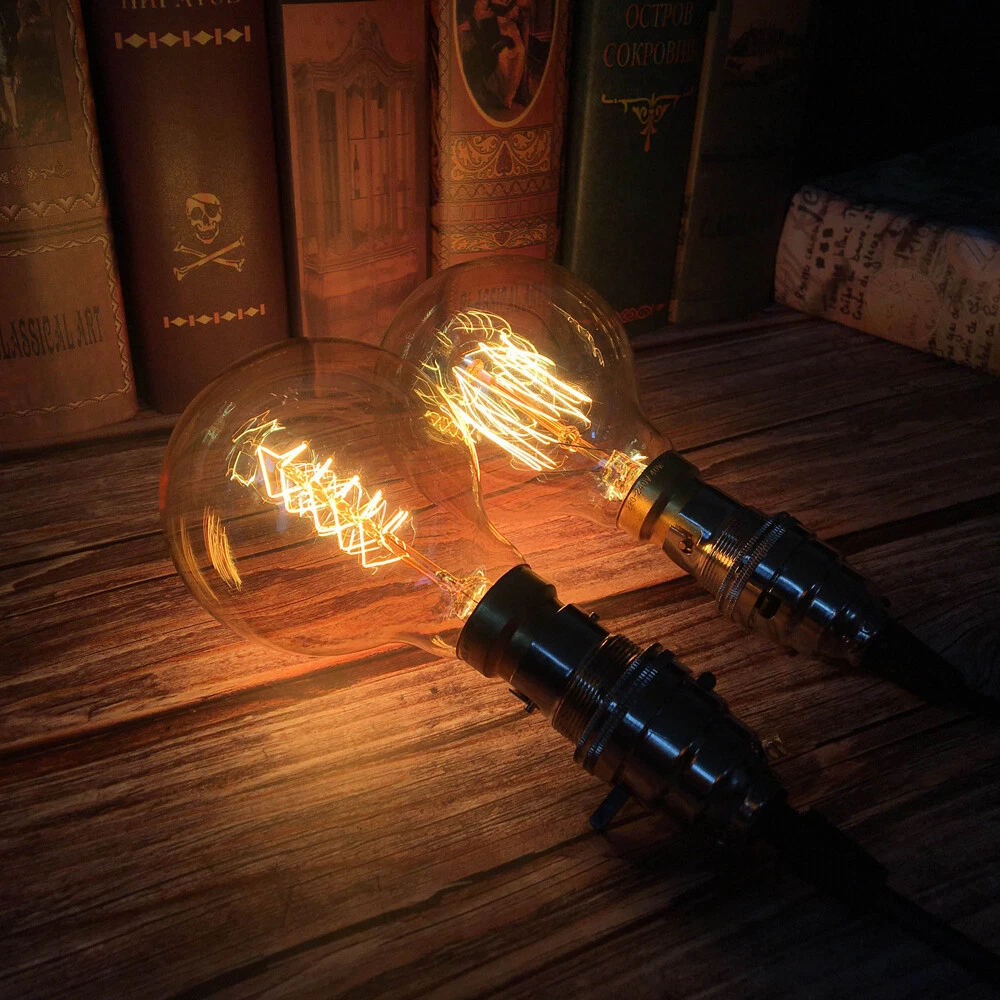 Rustic Dimmable Filament Light Bulbs Decorative Bayonet Edison Globe G80 B22 Cap
