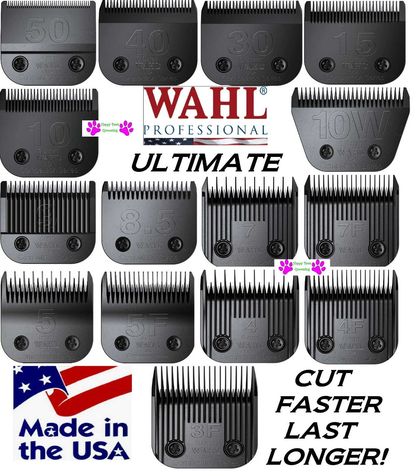 Wahl ULTIMATE COMPETITION Pet Grooming BLADE*Fit Many Oster,Andis,Laube Clippers