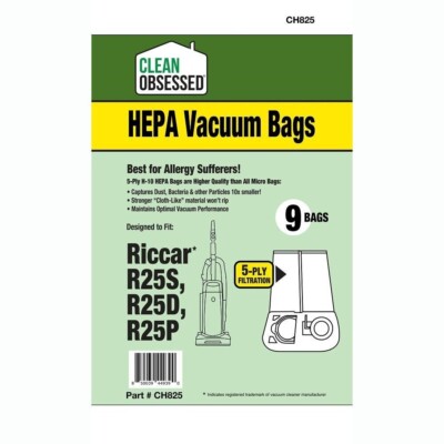 Clean Obsessed H-10 HEPA Bags 9-Pack for Riccar R25S R25D R25P