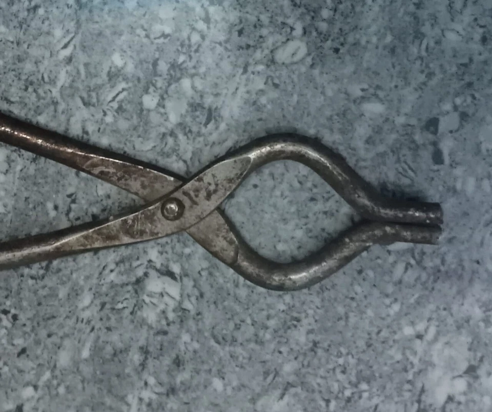 Pinzas de acero antiguas herramienta de herrero de 11"" útil forja, equipo regalo para papá Foto 2 de 4
