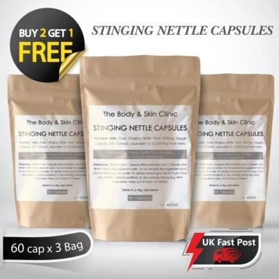 Stinging Nettle Root Extract Capsules 12,000mg , Genuine Strong Vegan Natural