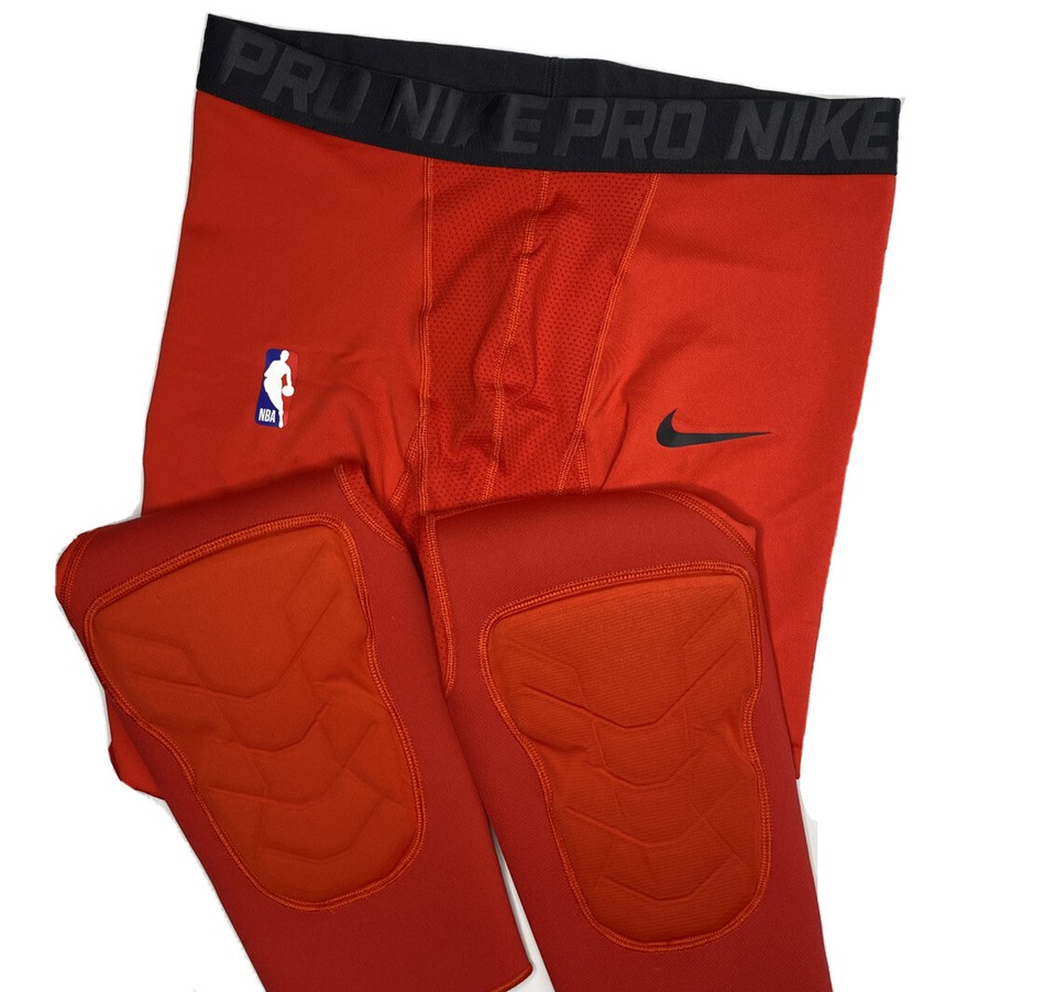 Nike Pro NBA Hyperstrong Padded Compression Pants 3/4 Red AA0755657